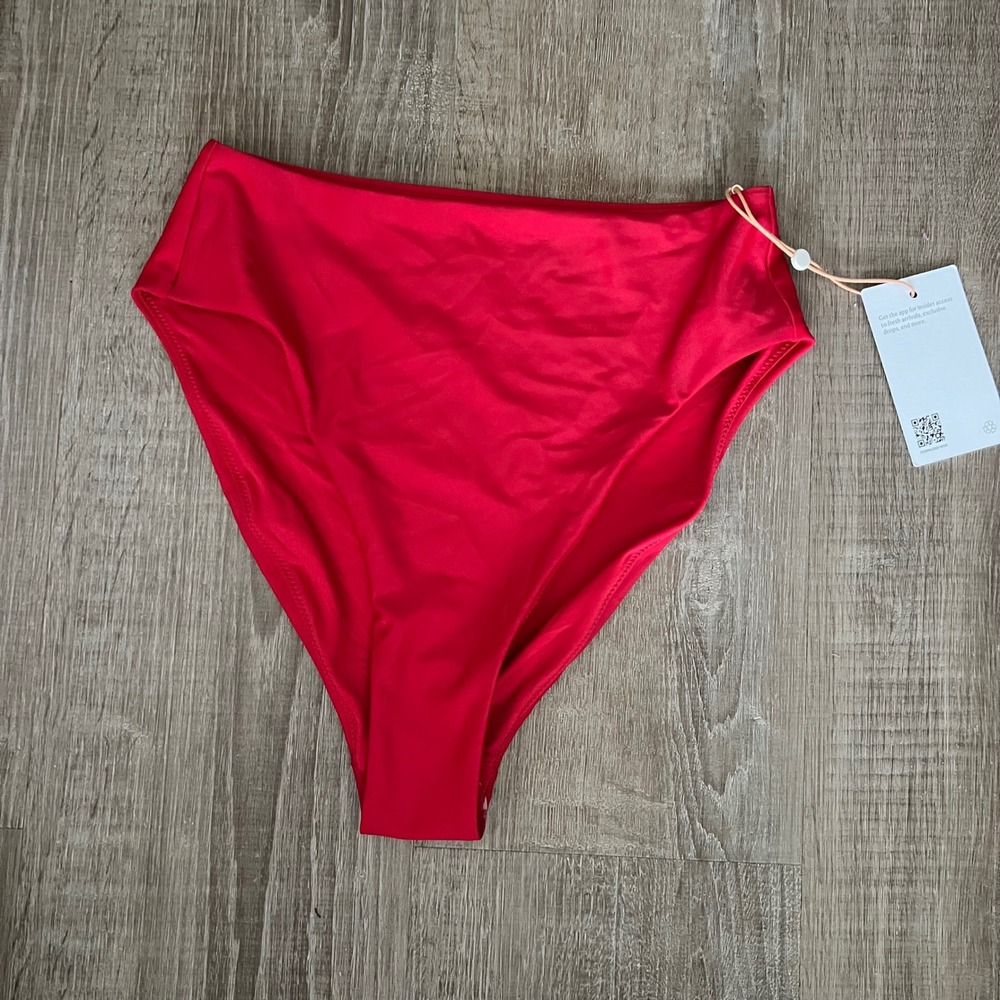 NWT Quince Bikini Bottom Small Cherry Red Minimalist Swim Vacation